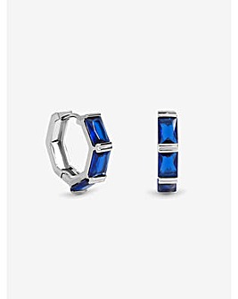 Jon Richard Silver Plated and Sapphire Hoop Earrings