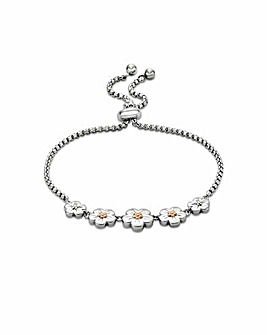 Nature's Wonder Sterling Silver Forget-Me-Not Adjustable Bracelet