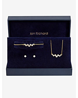 Jon Richard Gold Bubble Crystal Trio Set