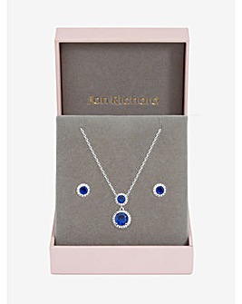 Jon Richard Rhodium Plated CZ Drop Set