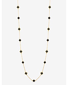 Mood Gold & Jet Long Clover Necklace