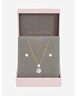 Jon Richard Gold Plated and Cubic Zirconia Round Drop Box Set - Gift Box