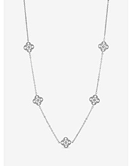 Jon Richard Rhodium Clover Necklace