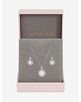 Jon Richard Gold Plated and Cubic Zirconia Pearl Halo Box Set - Gift Box