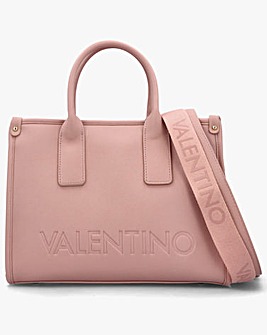 Valentino Bags Foxy Pink Debossed Logo Shopper Bag