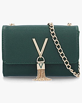 Valentino Bags Divina Green Pebbled Shoulder Bag