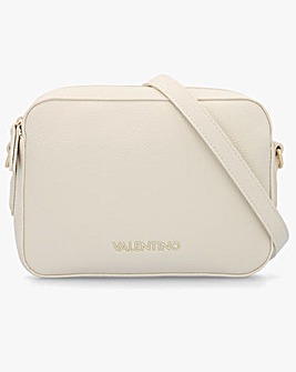Valentino Bags Brixton II Ecru Pebbled Camera Bag