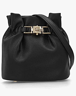 Valentino Bags Fedora Black Rouched Bucket Bag