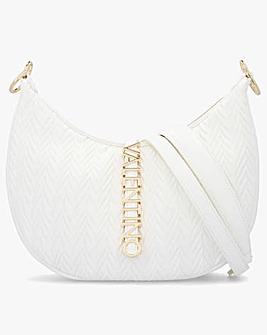 Valentino Bags Fania White Quilted Chevron Hobo Bag