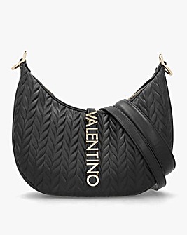 Valentino Bags Fania Black Quilted Chevron Hobo Bag