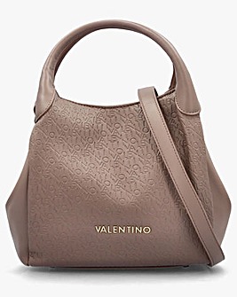 Valentino Bags Falak Taupe Debossed Logo Shopper Bag
