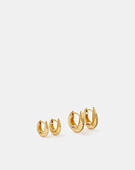 Accessorize 14ct Gold-Plated Hoop Earrings