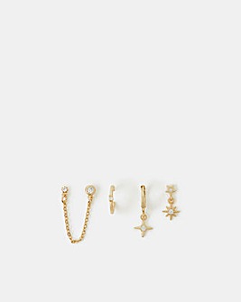 Accessorize 5-Pack 14ct Gold-Plated Earrings