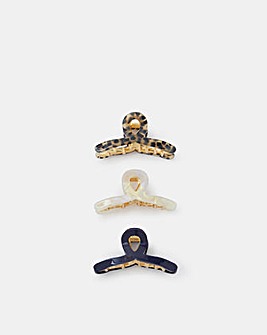 Accessorize 3-Pack Resin Twist Claw Clips