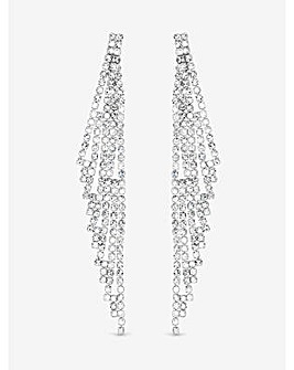 Jon Richard Silver Plated and Crystal Statement Drop Earrings