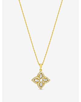 Jon Richard 18K Gold Plated and Crystal Clover Necklace