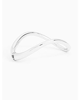 Jon Richard Silver Plated Polished Wave Cuff Bracelet