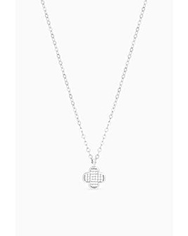Jon Richard Rhodium Plated Micro Pave Clover Pendant