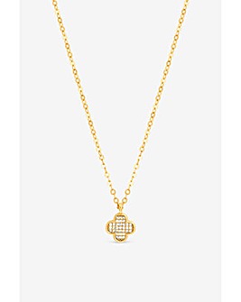 Jon Richard Gold Plated Mirco Pave Clover Pendant