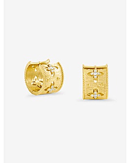 Jon Richard Gold Plated Clover Hoop Earrings