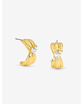 Jon Richard Gold Plated and Crystal Half Hoop Earrings