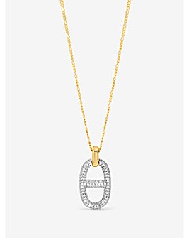 Jon Richard 18K Gold Plated Two Tone Pave Link Necklace
