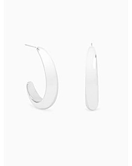 Jon Richard Silver Plated Polished Large Curve Hoops
