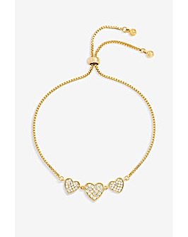 Jon Richard 18K Gold Plated Micro Pave Heart Bracelet