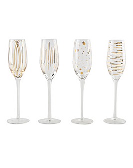 Mikasa Cheers Set of 4 Champagne Flutes