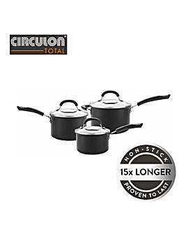 Circulon Total Hard Anodised 3 Saucepans