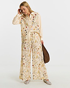 JDY Ace Life Mid Waist Floral Print Palazzo Trouser