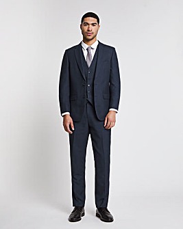 Navy Regular Fit Suit Trouser Long with Stretch