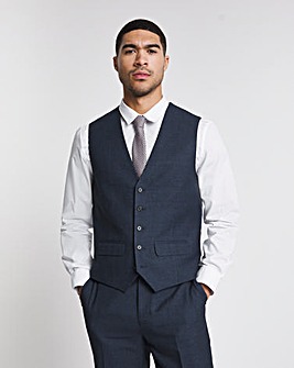 Navy Regular Fit Waistcoat with Stretch