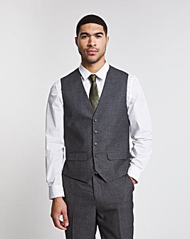 Charcoal Regular Fit Waistcoat with Stretch