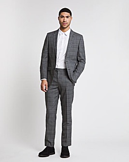 Charcoal Check Regular Fit Suit Trouser
