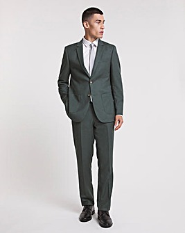 Green Linen Look Regular Fit Suit Trouser