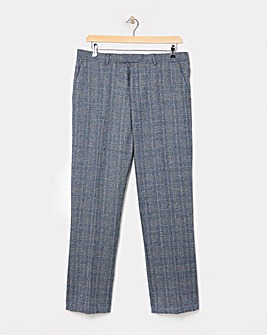 Blue Check Regular Fit Suit Trouser