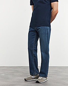 Loose Fit Stretch Jeans Mid Wash