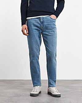 Tapered Fit Stretch Jeans Light Wash