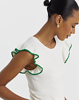 Jdy Adele S/L O-Neck Frill Top Knit