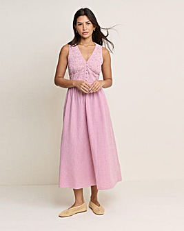 NOBODY'S CHILD SLEEVELESS ELIZA MIDI DRESS
