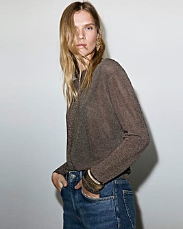 Mango Brown Crew Neck Jumper