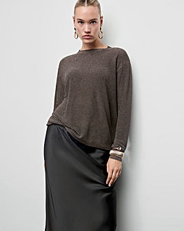 Mango Brown Crew Neck Jumper