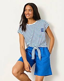 Fatface Tie Front Stripe Top