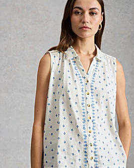 White Stuff Amy Emb Sleeveless Shirt