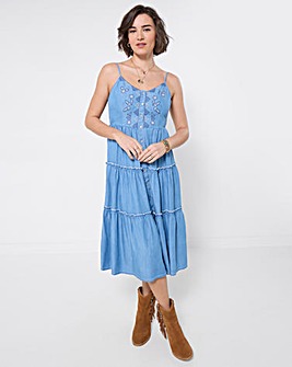 Joe Browns Ellie Embroidered Denim Dress