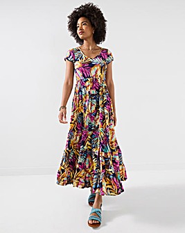 Joe Browns Tropical Island Crinkle Maxi Dress Petite