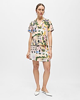 OBJECT High Waisted Printed Short Skirt