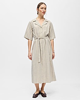 OBJECT Cream Two Quarter Sleeve Midi Dress
