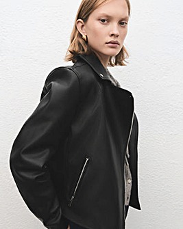 Mango Faux Leather Biker Jacket